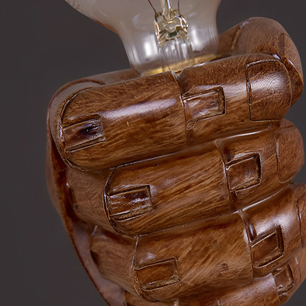 Creative Resin Fist Shaped Wall Sconce Retro Industrial Style Indoor Lighting Fixture