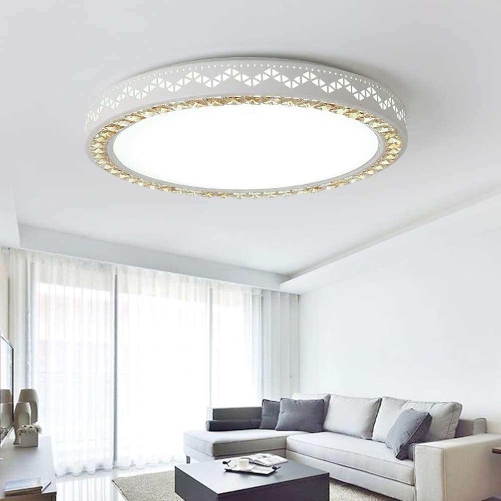 Modern White Circular Geometric Pattern LED Ceiling Light Flush Mount Fixture