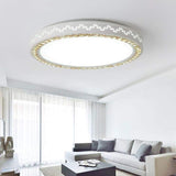 Modern White Circular Geometric Pattern LED Ceiling Light Flush Mount Fixture