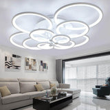 Modern Geometric Overlapping Ring LED Semi Flush Mount Ceiling Light for Living Room