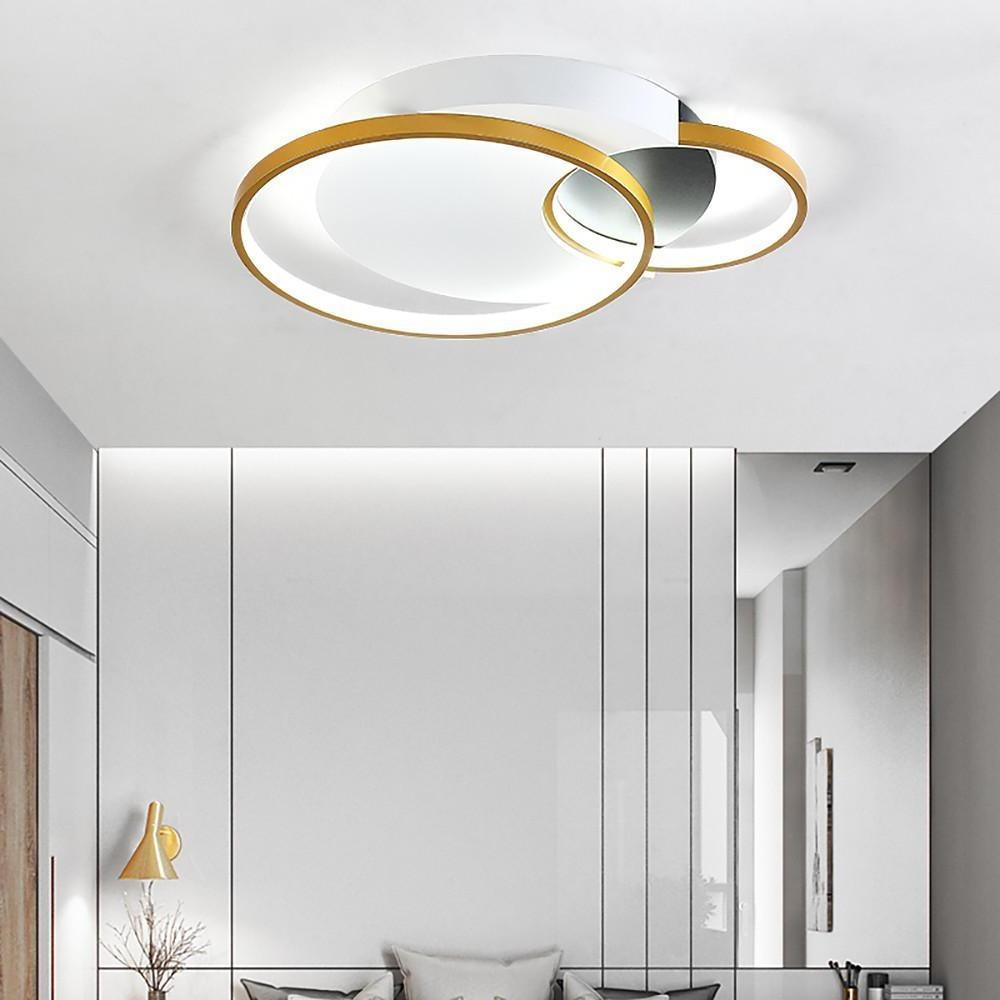 Modern Gold Geometric LED Flush Mount Ceiling Light for Nordic Living Room Decor