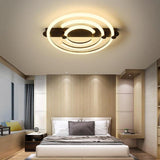 Modern Abstract Circular LED Flush Mount Ceiling Lamp for Bedroom and Office