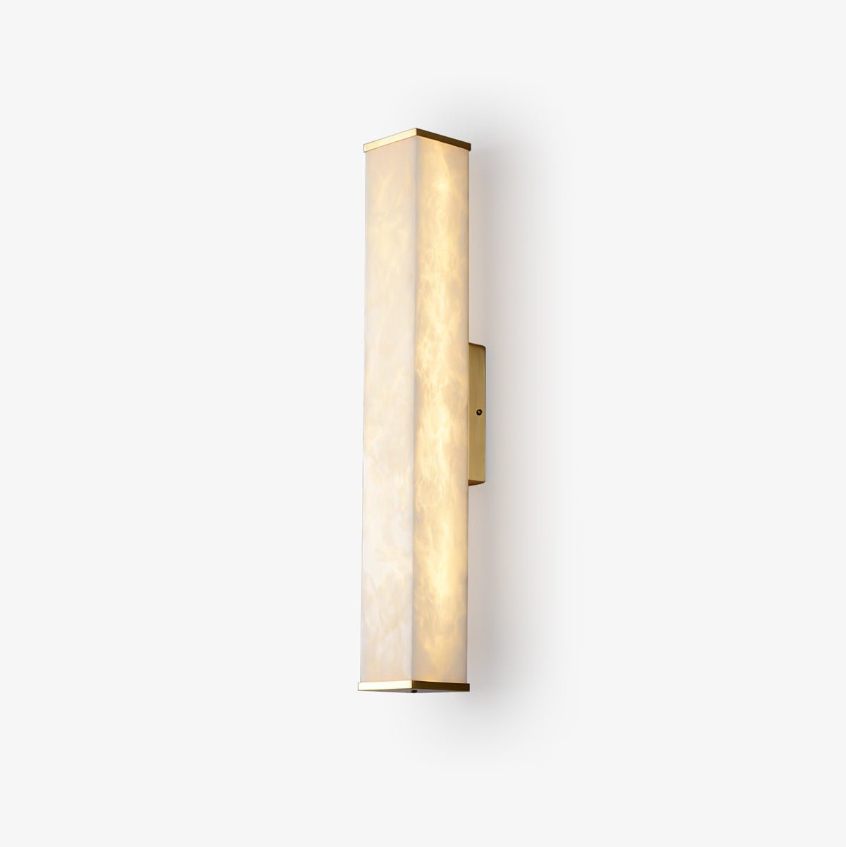 Cuboid Alabaster LED Wall Light Brass Indoor Sconce for Bedroom Living Room