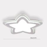 White Star Shaped LED Flush Mount Ceiling Light Minimalist Metal Fixture for Small Rooms