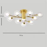 Modern Globe Glass LED Flush Mount Ceiling Light Industrial Metal Lantern Fixture