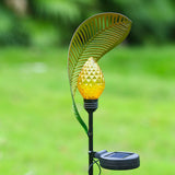 Curled Leaf Metal Solar Garden Light Waterproof LED Pathway Lamp for Outdoor Landscape Decor