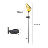 Curled Leaf Metal Solar Garden Light Waterproof LED Pathway Lamp for Outdoor Landscape Decor