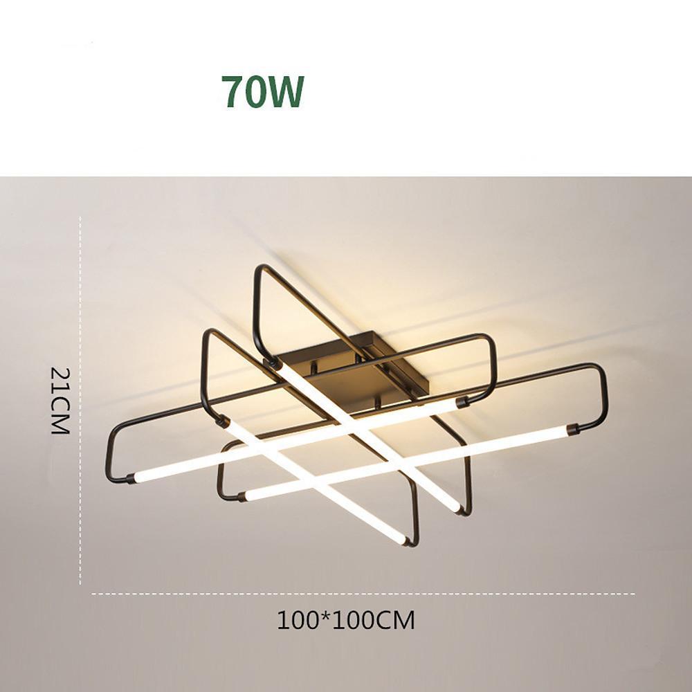Modern Dimmable LED Geometric Lantern Flush Mount Ceiling Light Fixture for Living Room