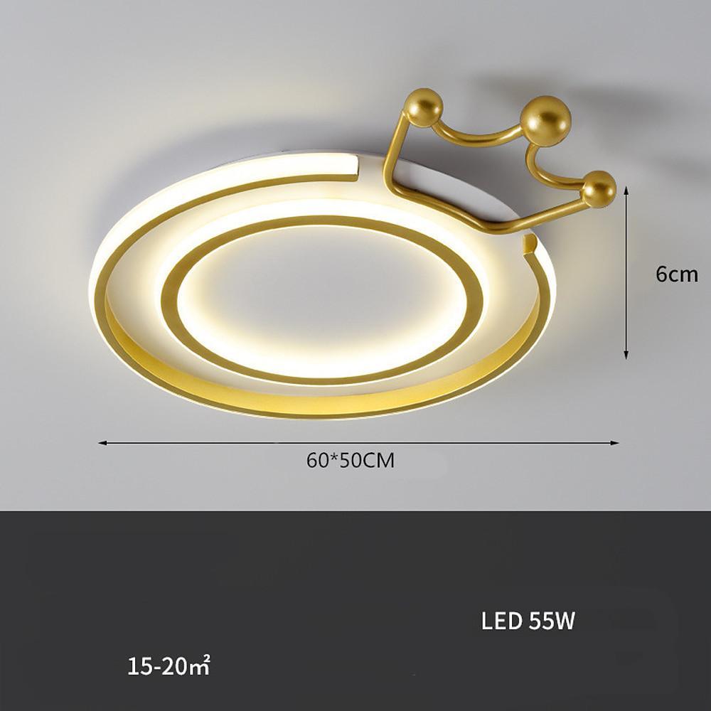 Modern Geometric Crown Circle LED Flush Mount Ceiling Light for Living Room Bedroom
