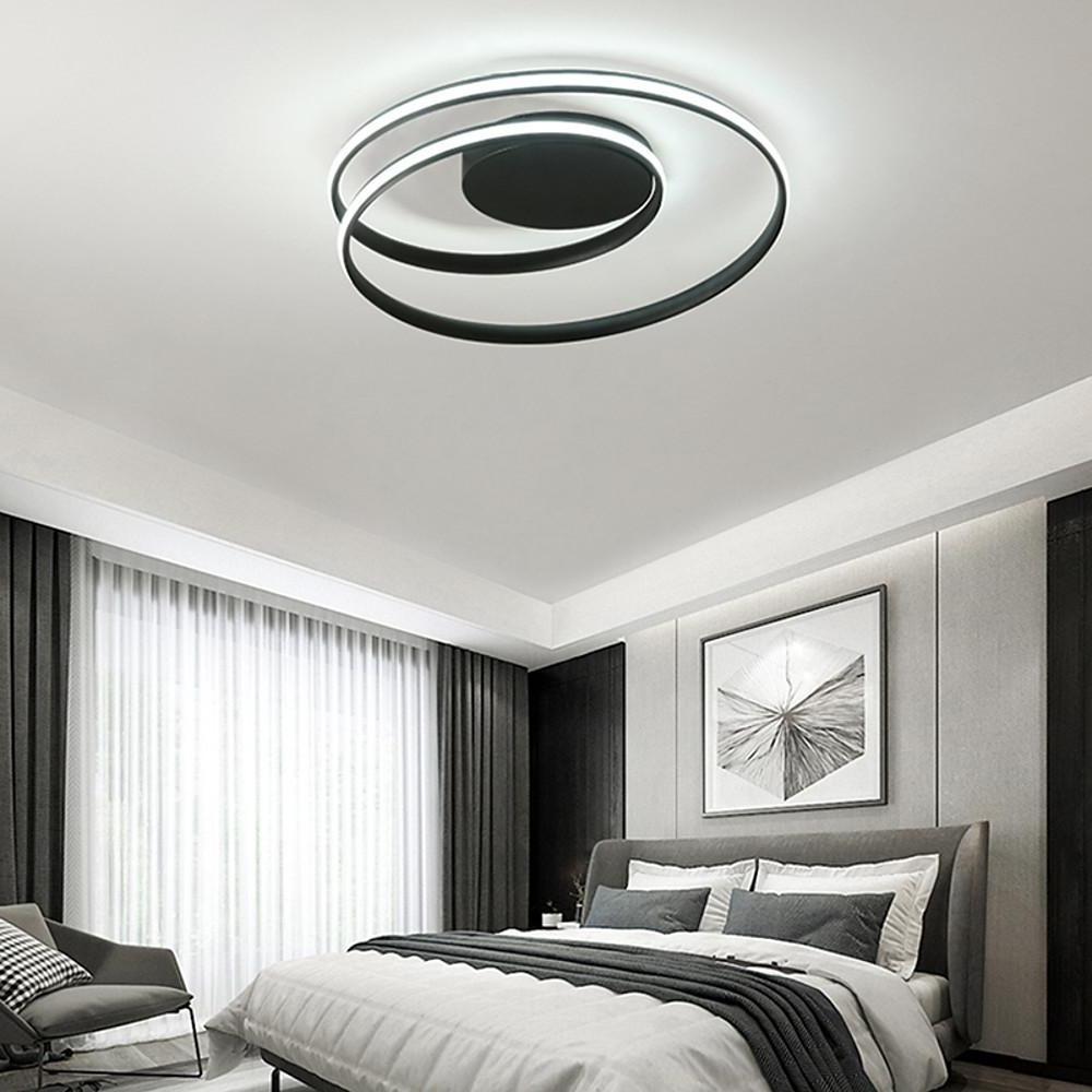 Modern Spiraling Circular LED Flush Mount Ceiling Light for Living Room and Bedroom