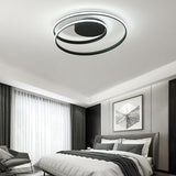 Modern Spiraling Circular LED Flush Mount Ceiling Light for Living Room and Bedroom