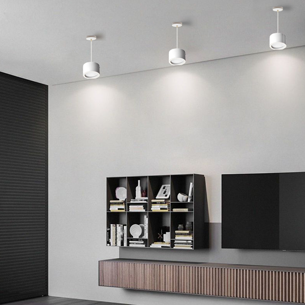 Cylindrical COB LED Hanging Downlight Modern Surface Mounted Aluminum Spotlight for Dining Areas
