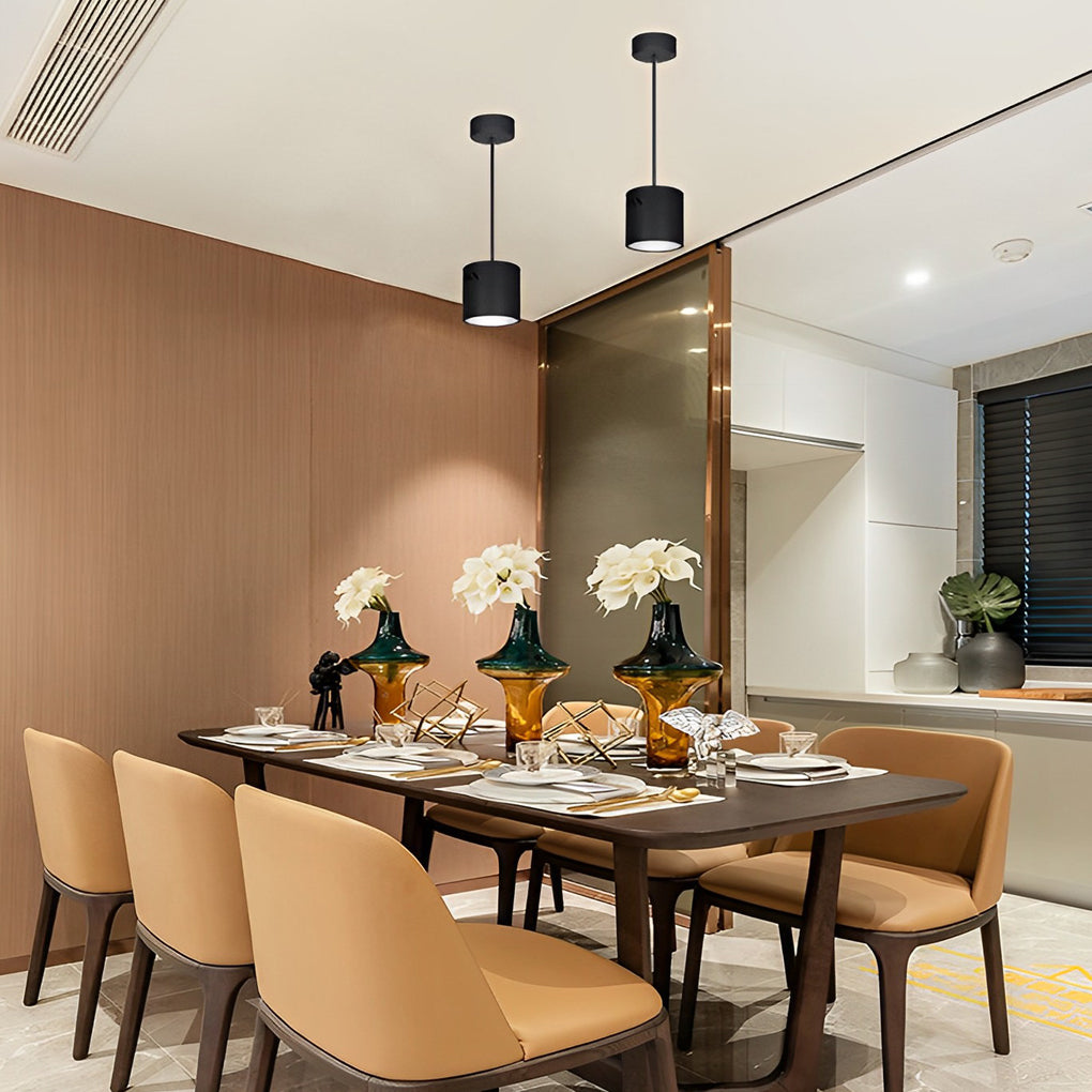 Cylindrical COB LED Hanging Downlight Modern Surface Mounted Aluminum Spotlight for Dining Areas