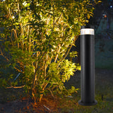 Cylindrical LED Outdoor Lawn Lamp Modern Black Aluminum Waterproof Pathway Light