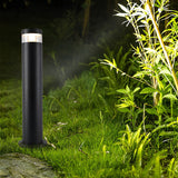 Cylindrical LED Outdoor Lawn Lamp Modern Black Aluminum Waterproof Pathway Light