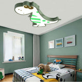 Modern Dinosaur LED Ceiling Lamp Dimmable Flush Mount Lighting for Kids Bedroom and Playroom