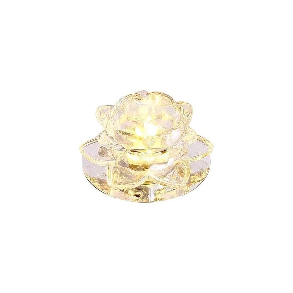 Modern Flower Design LED Flush Mount Ceiling Light with Electroplated Glass and RGB Multi Color Lighting