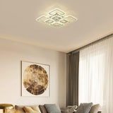 Modern Geometric LED Flush Mount Ceiling Lamp 5 Square Acrylic Light Fixture for Living Room