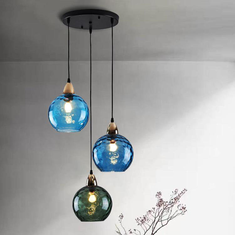 Allo Living Modern Simple Colored Water Pattern Glass Ball Pendant Light