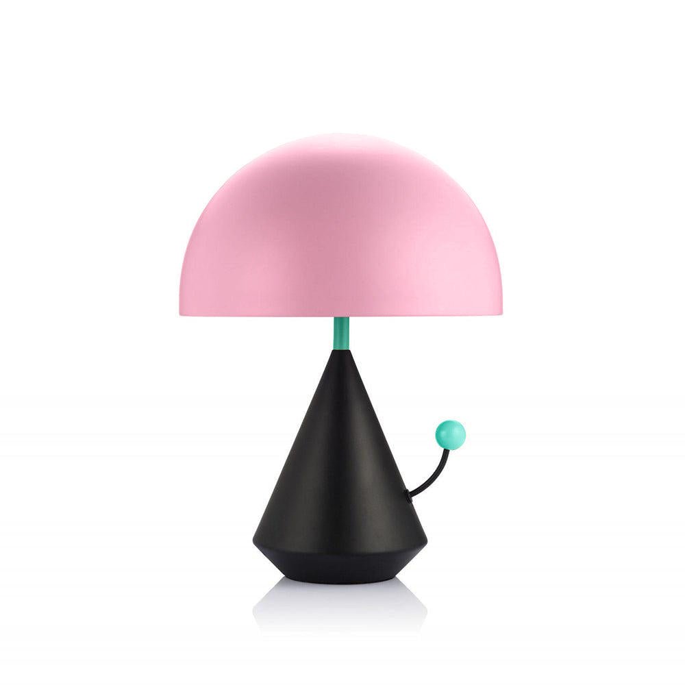 Modern Geometric Metal Table Lamp with Pyramidal Base and Dome Shade for Office and Bedside Reading