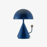 Modern Geometric Metal Table Lamp with Pyramidal Base and Dome Shade for Office and Bedside Reading