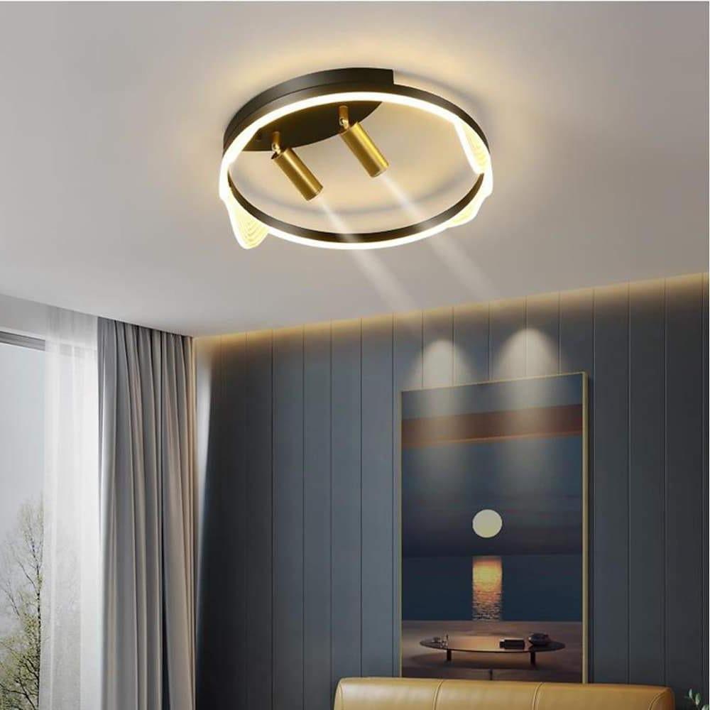 Minimalist Black Circular LED Flush Mount Ceiling Light for Modern Entryway and Corridor Decor