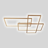 Modern Geometric LED Ceiling Light Overlapping Rectangles Flush Mount Aluminum Fixture