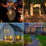 Decorative Antique Bronze Outdoor Solar Lantern Waterproof LED Hanging Light for Yard and Patio