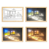 Decorative Dog Sunbathing Mural Wall Art Lamp LED Light Painting for Home Decor