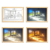 Decorative Dog Sunbathing Mural Wall Art Lamp LED Light Painting for Home Decor