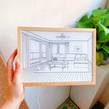 Decorative Dog Sunbathing Mural Wall Art Lamp LED Light Painting for Home Decor