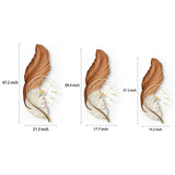 Decorative Feather Painting LED Wall Sconce with Round Acrylic Clock and Remote