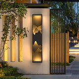 Decorative Mountain Landscape LED Outdoor Wall Sconce Solar and Hardwired Porch Light