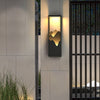 Decorative Mountain Landscape LED Outdoor Wall Sconce Solar and Hardwired Porch Light