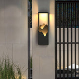 Decorative Mountain Landscape LED Outdoor Wall Sconce Solar and Hardwired Porch Light