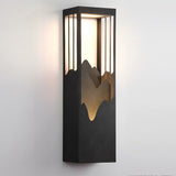 Decorative Mountain Landscape LED Outdoor Wall Sconce Solar and Hardwired Porch Light