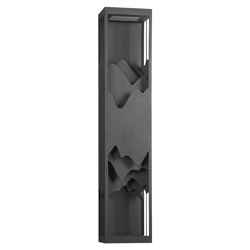 Decorative Mountain Landscape LED Outdoor Wall Sconce Solar and Hardwired Porch Light