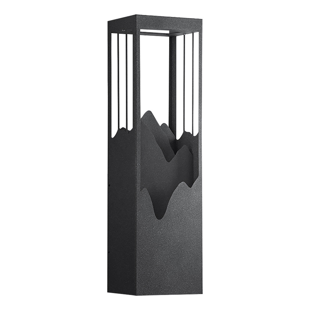 Decorative Mountain Landscape LED Outdoor Wall Sconce Solar and Hardwired Porch Light