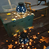Decorative Solar Star Projection Outdoor Lantern Waterproof LED Hanging Lights for Garden Patio