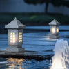 Decorative Stone Finish Outdoor LED Pillar Light IP54 Waterproof Garden Landscape Path Lamp