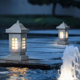 Decorative Stone Finish Outdoor LED Pillar Light IP54 Waterproof Garden Landscape Path Lamp