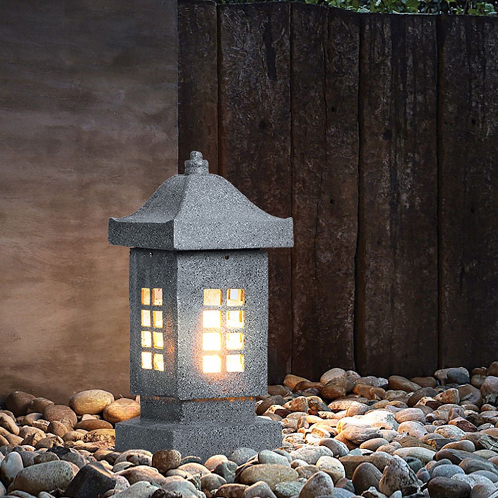 Decorative Stone Finish Outdoor LED Pillar Light IP54 Waterproof Garden Landscape Path Lamp
