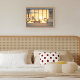 Decorative Wood Frame LED Sunshine Painting Night Light Dimmable Touch Control Lamp