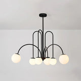 Delaney Modern Farmhouse Chandelier Metal and Glass Ceiling Light Fixture