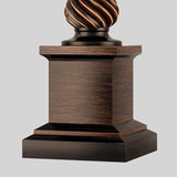 24 Inch Traditional Rustic Bronze Resin Table Lamp with Fabric Drum Shade