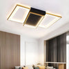 Modern Geometric LED Flush Mount Ceiling Light Black and Gold Multi Ring Fixture