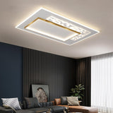 Modern Geometric Square Pattern Metal LED Flush Mount Ceiling Light Fixture