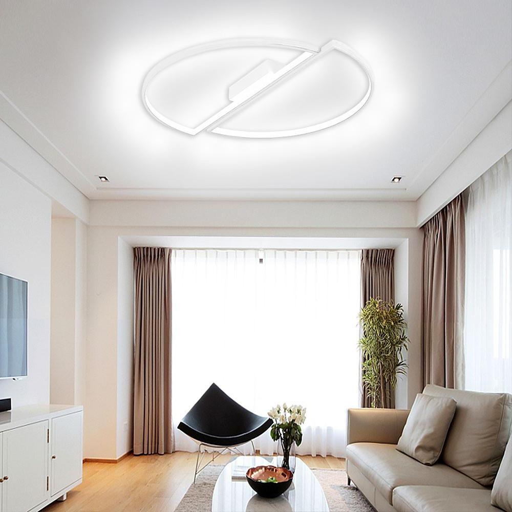 Modern Semi Circle LED Flush Mount Ceiling Light Dimmable Geometric Lighting for Bedrooms and Living Rooms