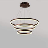 Dimmable 3 Ring LED Pendant Light Modern Triple Circle Chandelier with Remote for Living Dining Room