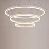 Dimmable 3 Ring LED Pendant Light Modern Triple Circle Chandelier with Remote for Living Dining Room